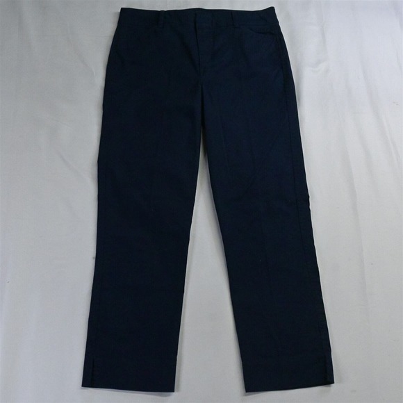 Old Navy 2 Tall Navy Blue Pixie Mid Rise Crop Skinny Stretch Womens Chino Pants - Picture 1 of 7